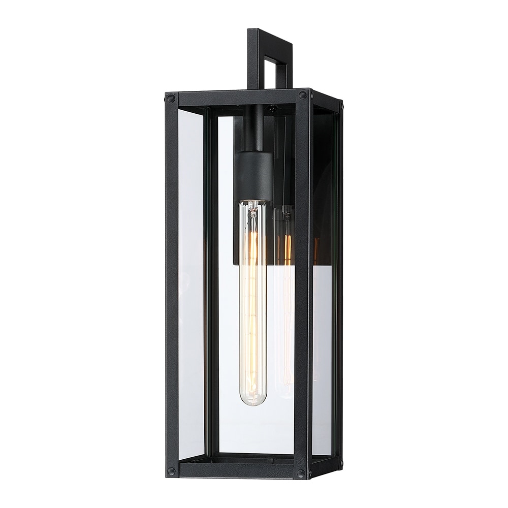 Forti 18.5"H 1-Light Black Outdoor Wall Sconce Lantern Light