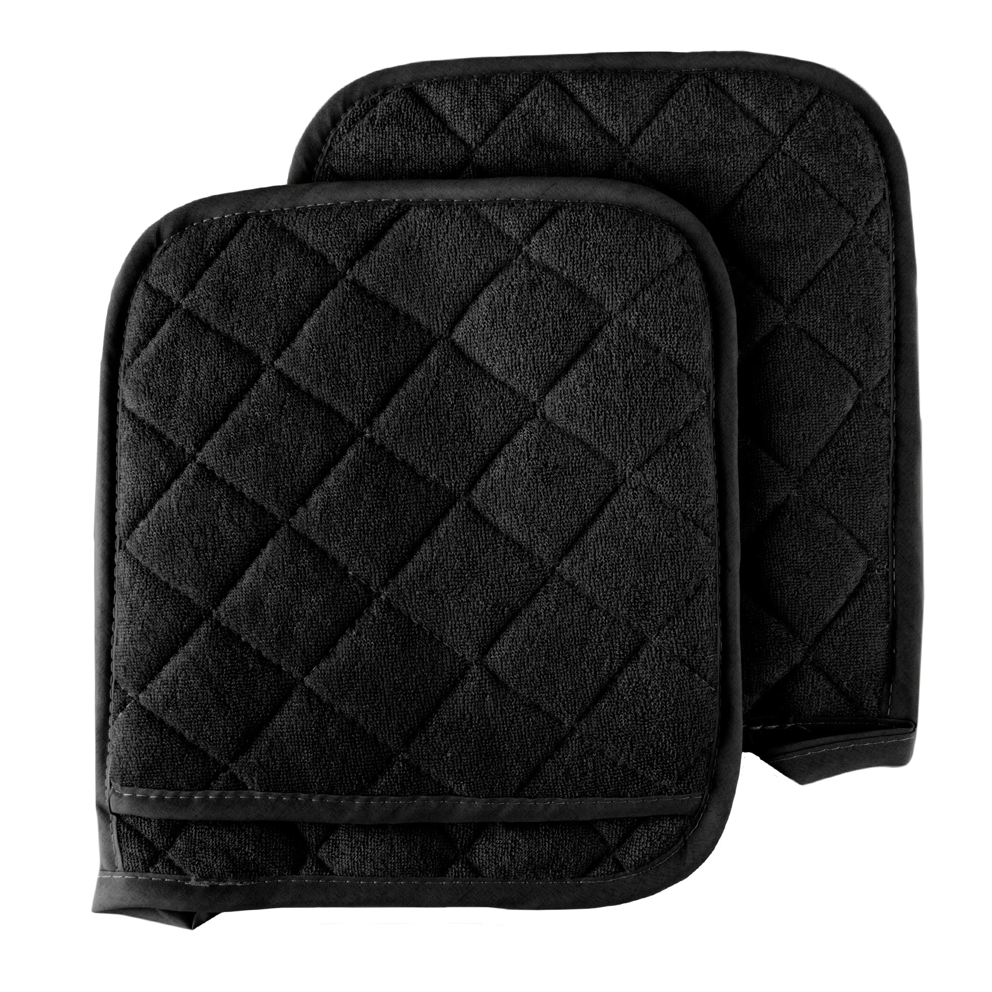 DII Black and White Herringbone Potholder (Set of 2) - Heat Resistant 100%  Cotton Pot Holders for Cooking - 8x8.5-in - Washable and Durable in the  Kitchen Towels department at