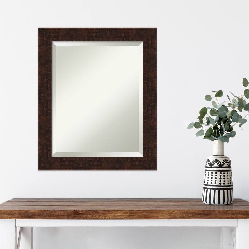Beveled Wall Mirror - William Mottled Bronze Narrow Frame - William Mottled Bronze Narrow
