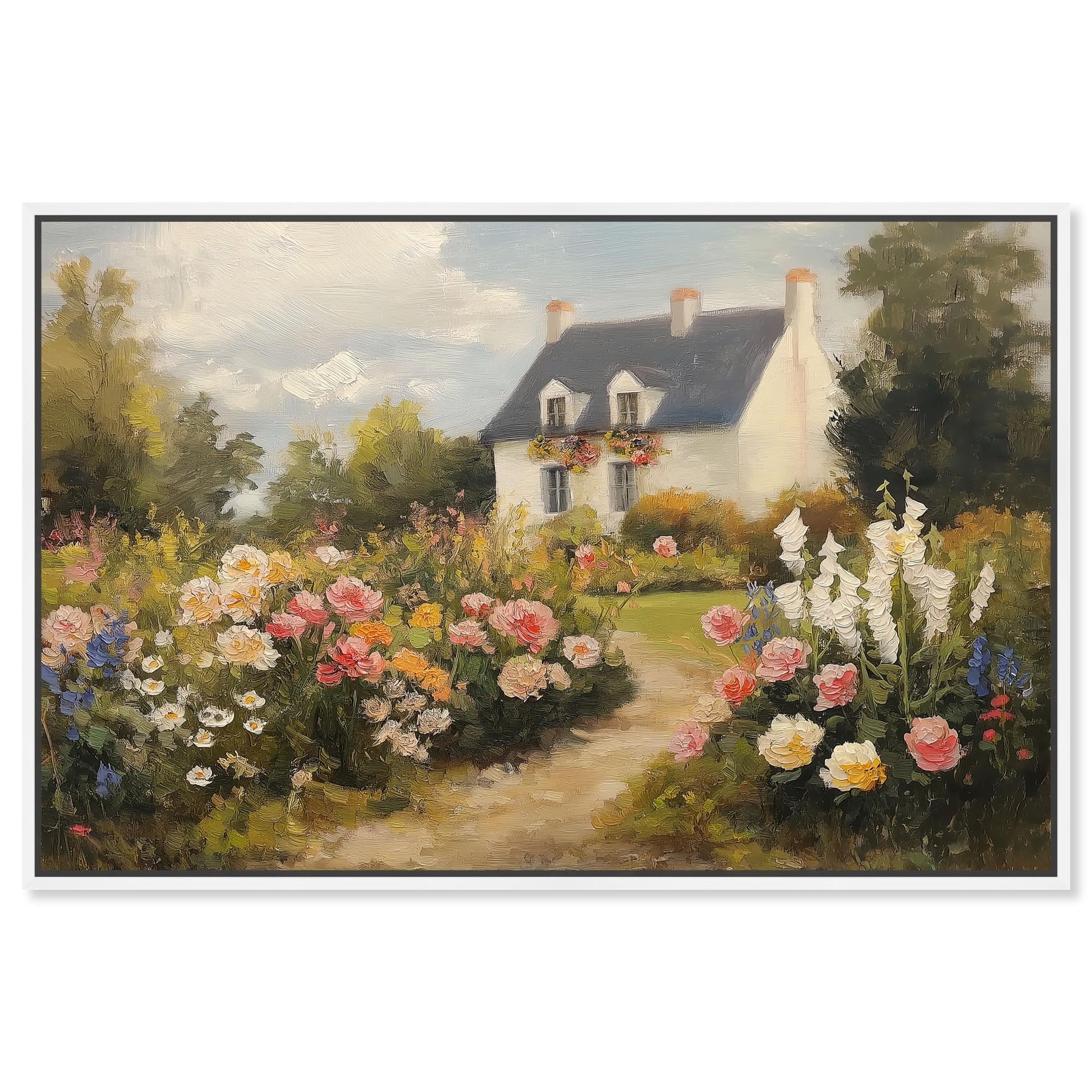 Floral Welcome Canvas by Art Remedy