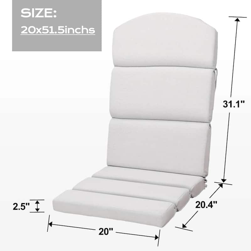 Aoodor Patio Chair Cushion Set of 2 - High-Back Adirondack Patio Cushions with Ties