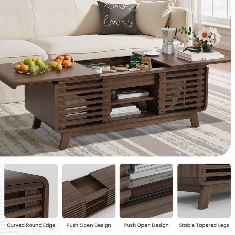 Pocassy Coffee Table with Hidden Compartment for Home
