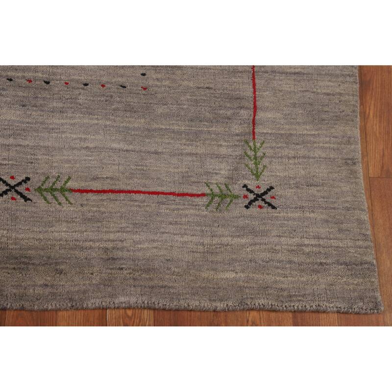 Gabbeh Oriental Area Rug Hand-Knotted Bedroom Wool Carpet - 5'0"x 7'11"