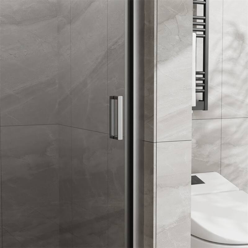 34"x72" Pivot Shower Door,1/4 " Thick Tempered Glass Swing Shower Door