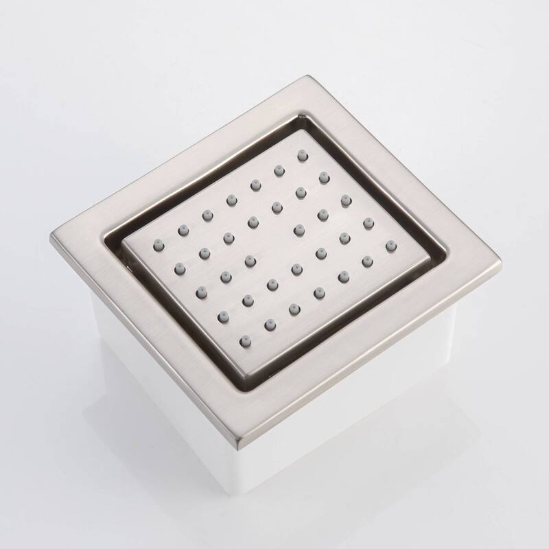 6 way Digital Display Shower Faucet with Dual 6'' regular head and body jets and flush mount top head - 7'6" x 10'9"