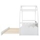 preview thumbnail 6 of 30, Twin Size House Bed Vaulted Roof Bed with Stretchable Trundle & Fence, Unique Adjustable Grounded Bed Twin to King Bed Frame