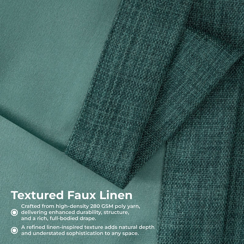 Exclusive Fabrics Textured Faux Linen Extra Wide Curtains Rod Pocket Single Panel (1 Panel)