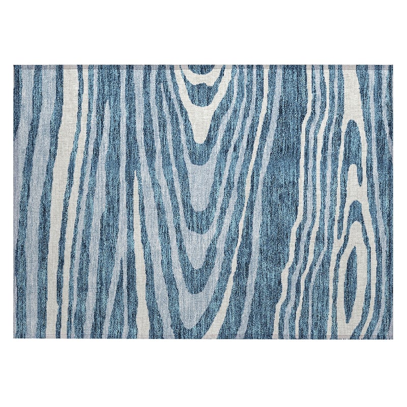 Machine Washable Indoor/ Outdoor Abstract Illusion Chantille Rug