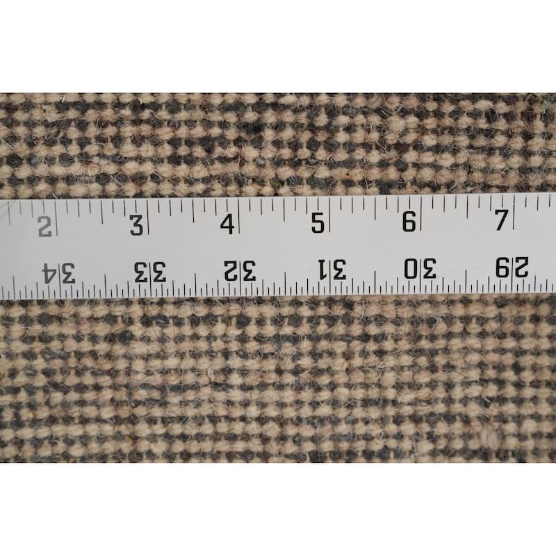 Hand Knotted Oriental 100% Wool Carpet Modern Solid Beige & Ivories Gabbeh Area Rug - 4' 0'' X 2' 1''