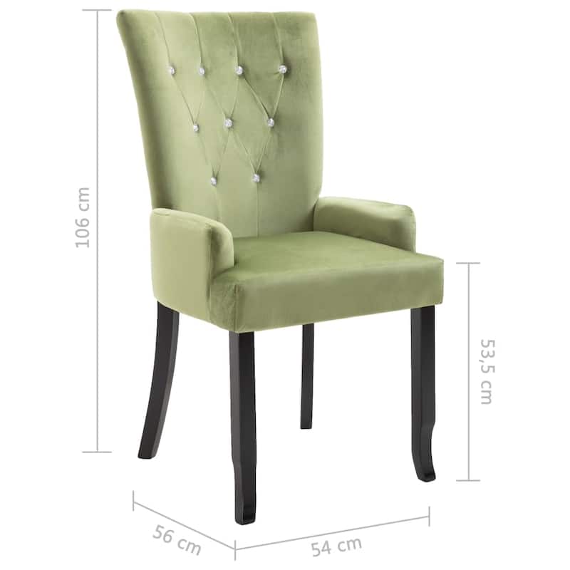 vidaXL Dining Chairs High Back Kitchen Side Chair for Home Dining Room Velvet - 21.3" x 22" x 41.7"