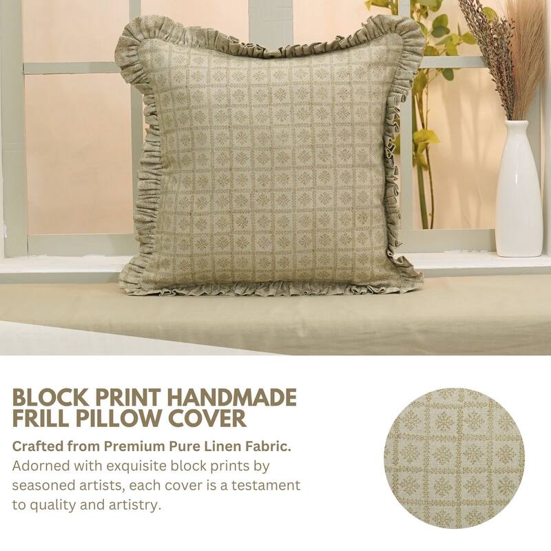 Sophisticated Classic Indian Block Print Cushion Cover- CHOCOCHIP