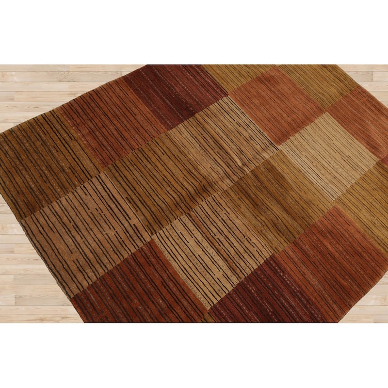 Hand Knotted Michaelian & Kohlberg Rust Tibetan 100% Wool Area Rug - 4' 2'' x 5' 3''