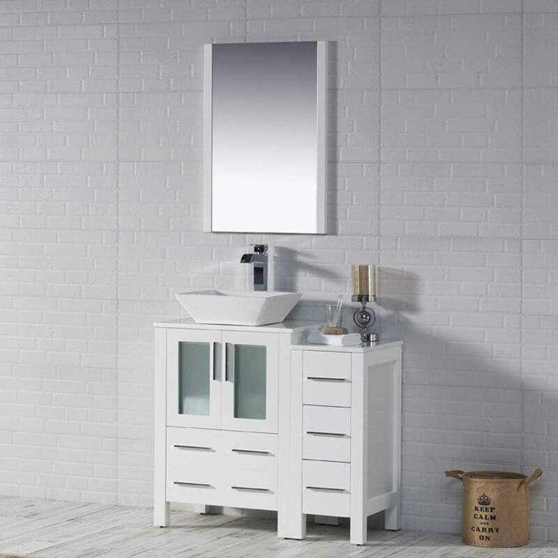 Blossom Sydney 36" Bathroom Vanity with Side Storage Cabinet & Mirror