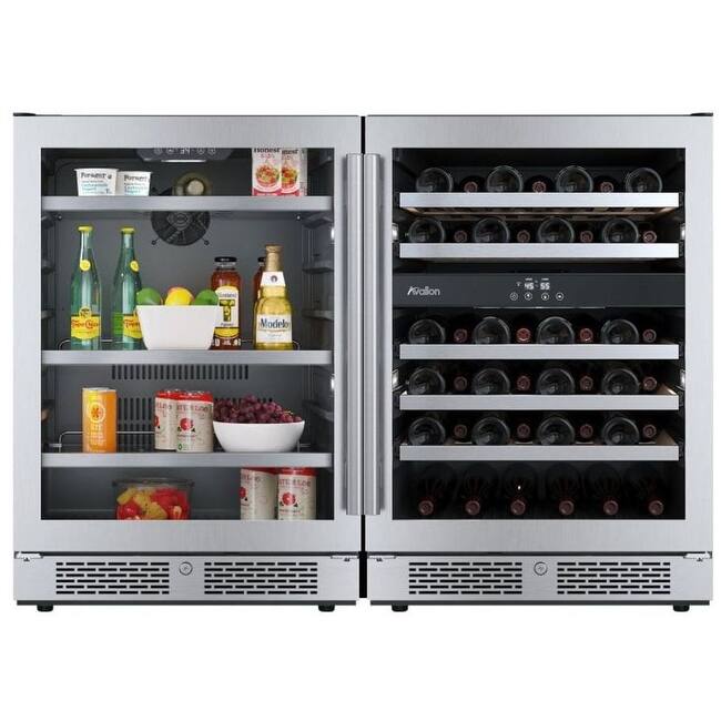 Avallon AWCBV14045 48" Wide 140 Can Capacity Beverage Cooler and 45 - Stainless Steel