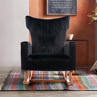 Vintage Velvet Upholstered Lounge Rocking Chair for Living Rooms with a ...