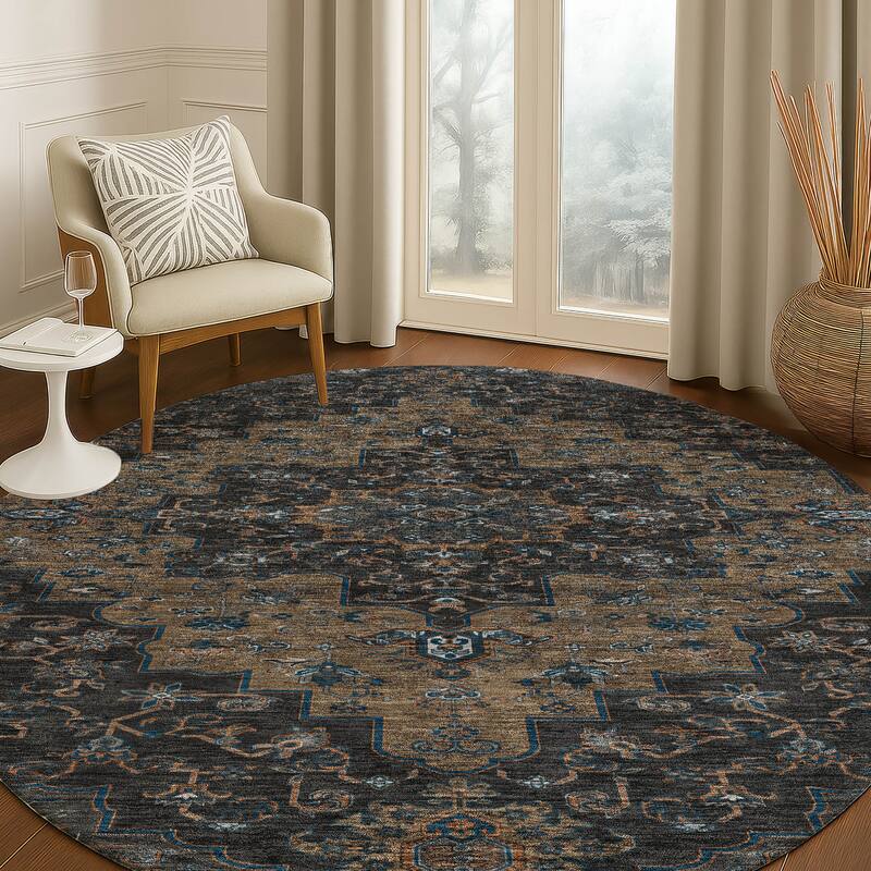 Machine Washable Indoor/ Outdoor Traditional Karachy Chantille Rug