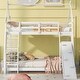 preview thumbnail 2 of 14, Twin over Queen House Bunk Bed, Solid Wood Low Bunk Bed Frame with Climbing Net & Climbing Ramp, for Kids Teens Boys Girls