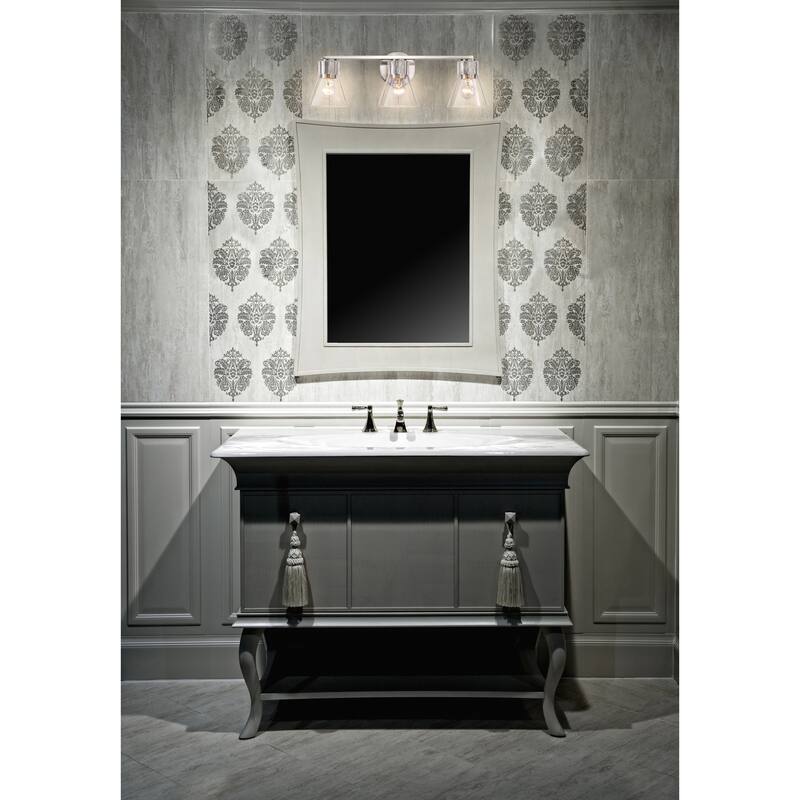 Gianna 3 Light Vanity Brushed Nickel Finish Clear Glass - Brushed Nickel