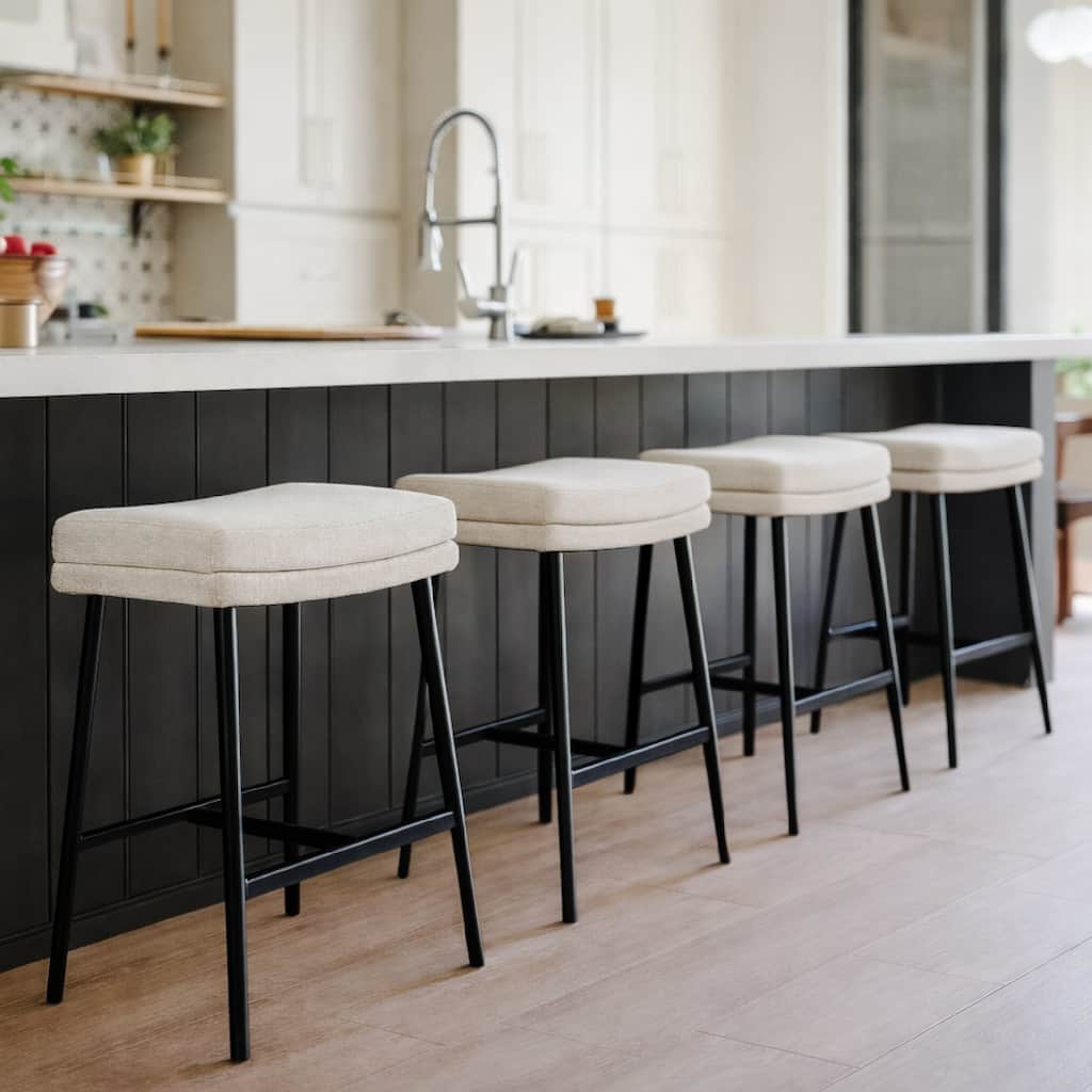 Maven Lane Berkley Upholstered Backless Metal Counter and Bar Stool - Single