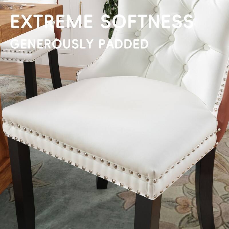 Tufted Naliheads Solid Wood Upholstered Dining Chairs Set of 8