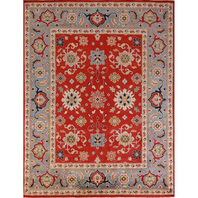 Hand Knotted Oriental 100% Wool Carpet Traditional Floral Red Heriz (serapi) Area Rug - 10' 0'' X 7' 11''