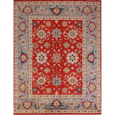 Hand Knotted Oriental 100% Wool Carpet Traditional Floral Red Heriz (serapi) Area Rug - 10' 0'' X 7' 11''
