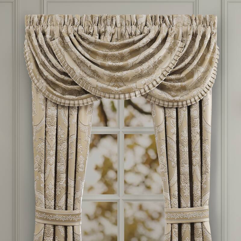 J. Queen New York Sondra Gold Window Waterfall Valance - Gold