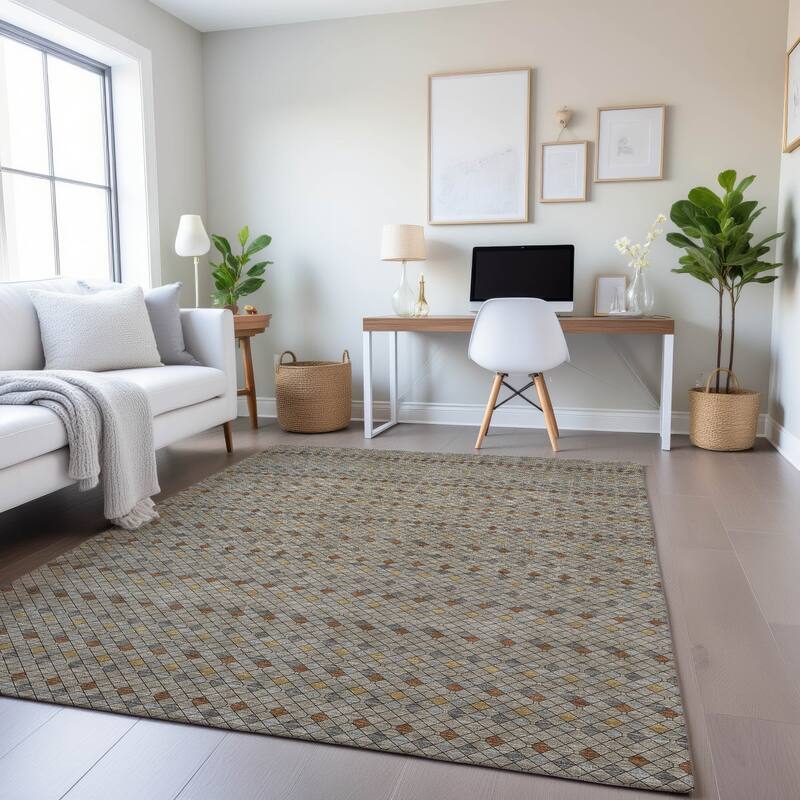 Premium Washable Super Soft Boho Global Mayfield Rug - Taupe - 5' x 7'6"