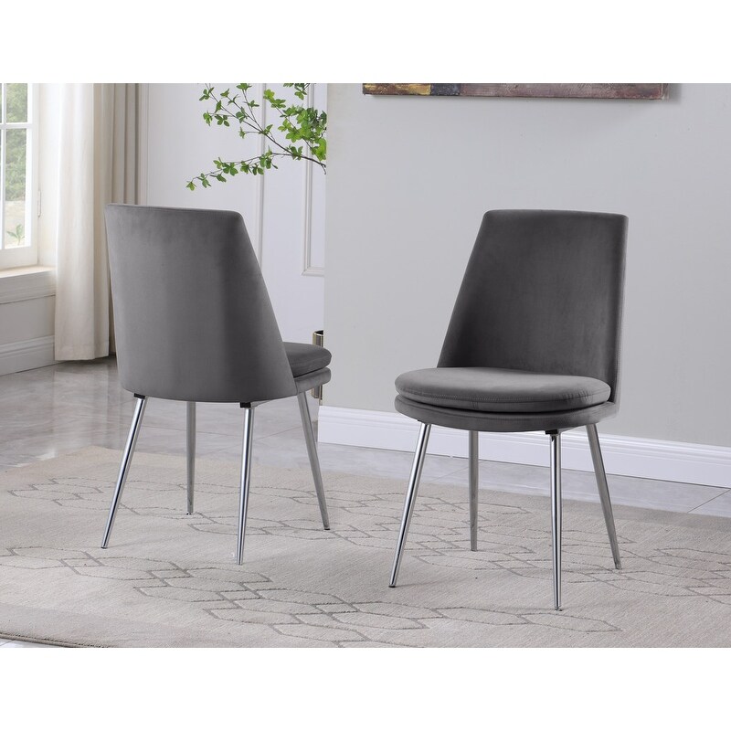 Crushed velvet chair deals with chrome legs