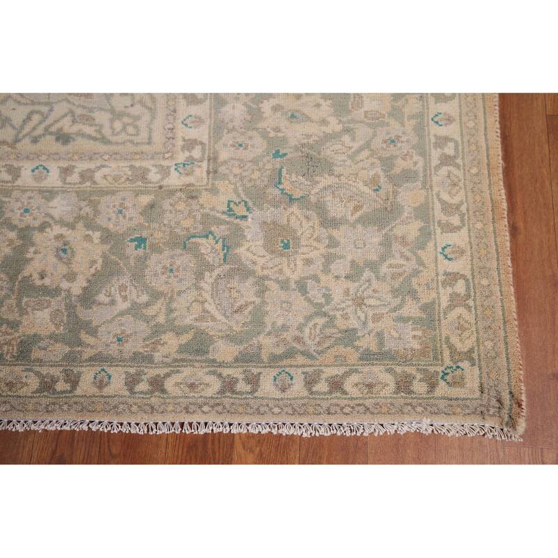 Muted Najafabad Vintage Persian Area Rug Hand-Knotted Wool Carpet - 9'10" x 12'8"