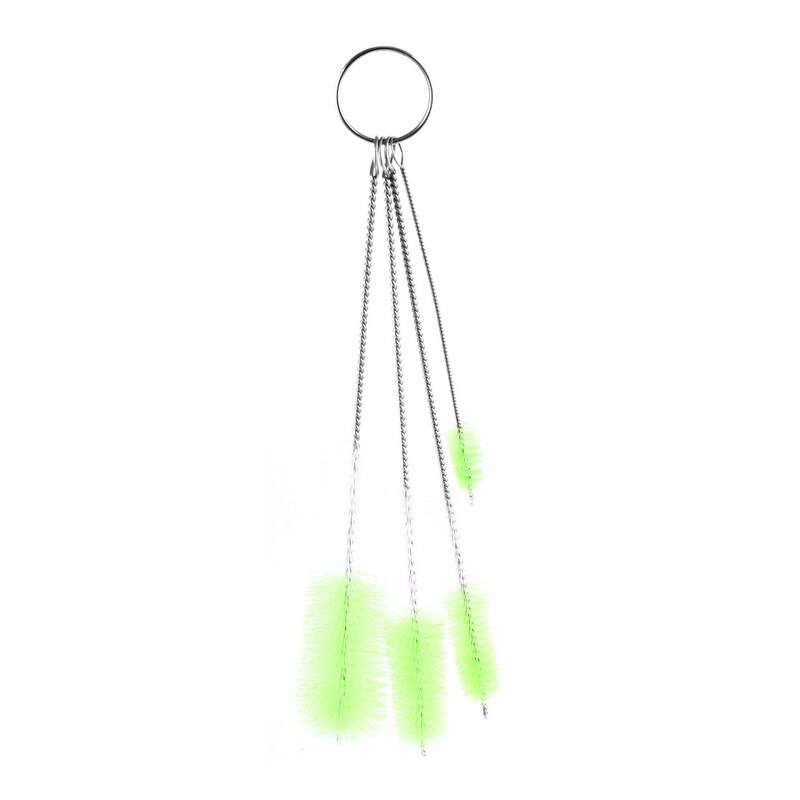 Kitchen Tube Kettle Spout Teapot Nozzle Clean Brush Tool Set 4 in 1 Green - Silver Tone, White, Green