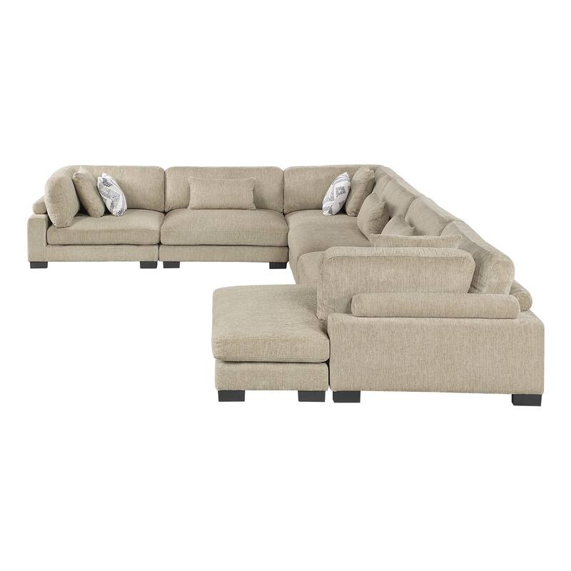 Abbeville Microfiber 6-Piece Modular Sectional with Chaise