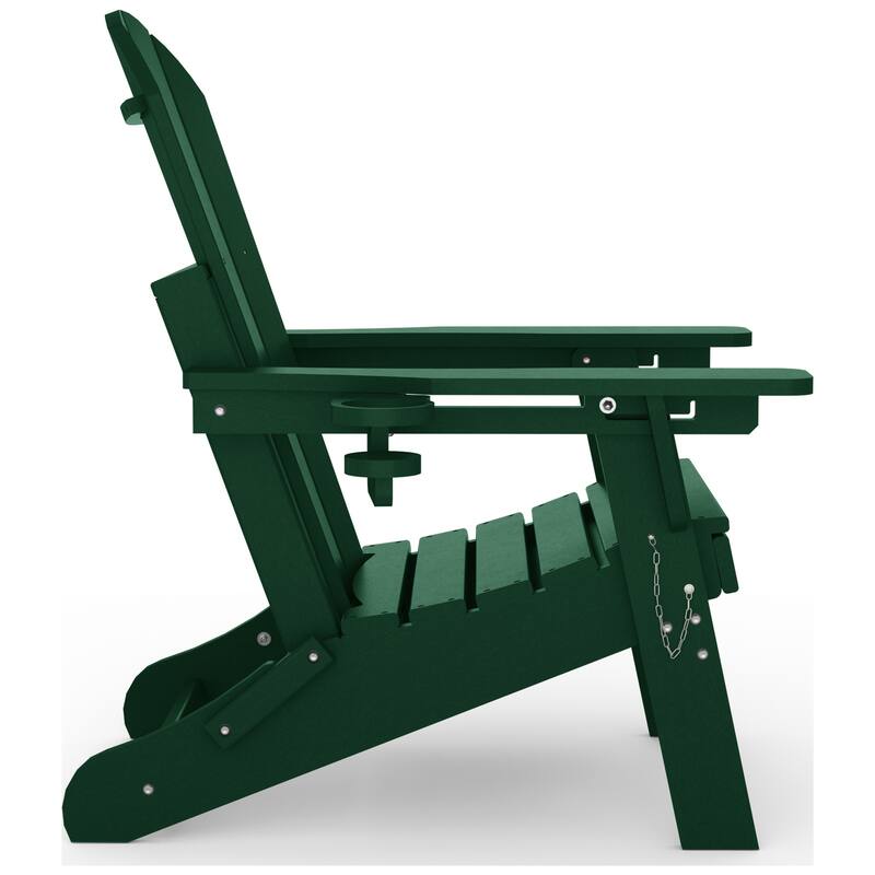 Laguna Outdoor Folding Adjustable Adirondack Chair with Cup Holder & Hideaway Ottoman