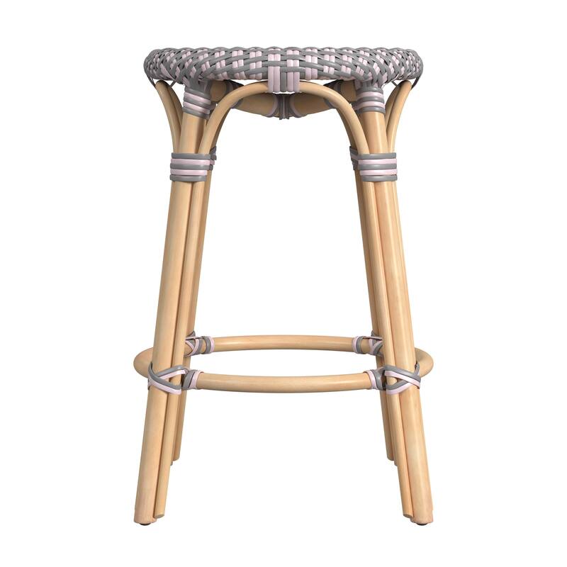 Tobias 24" Rattan Round Counter Stool