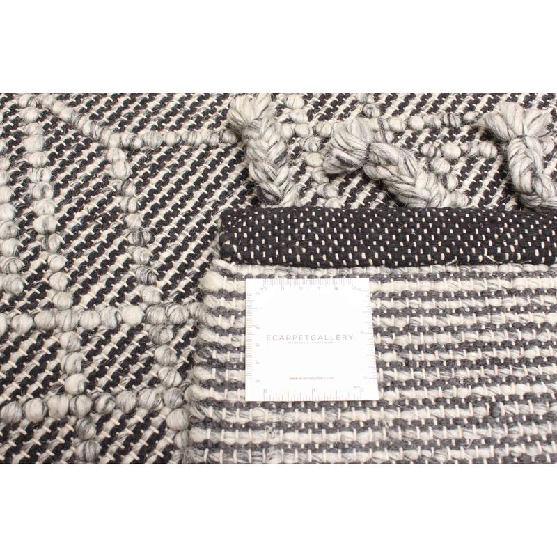 ECARPETGALLERY Braid weave Sienna Black Wool Rug - 5'0 x 7'8