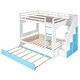 preview thumbnail 4 of 7, Full over Full Bunk Bed with Trundle and Stairs, Ladders with Storage Cabinet