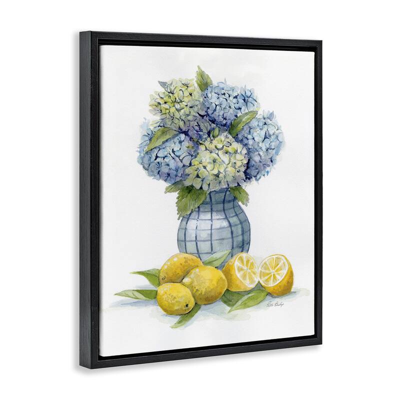 Stupell Hydrangeas & Lemon Cluster Framed Floater Canvas Wall Art Design By Patti Bishop