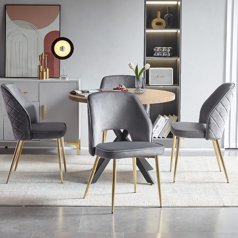 Howtai Upholstered Home Chair Hollow-Back Set of 4