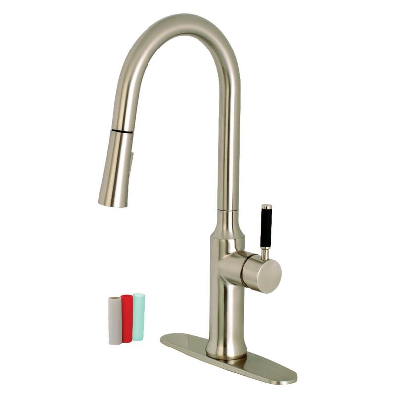 Kingston Brass Kaiser 1.8 GPM Widespread Kitchen Faucet with - Brushed Nickel