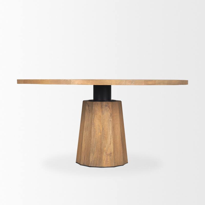 Swanson 60" Dark Brown Wood Round Pedestal Dining Table - 60.0L x 60.0W x 30.0H