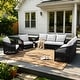 preview thumbnail 22 of 81, Rope Woven Patio Conversation Set with Swivel Chair & Settee Cushions
