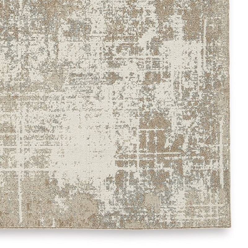 Lae 5 x 7 Medium Area Rug, Machine Woven Abstract Art Design, Brown Gray - 5 x 7