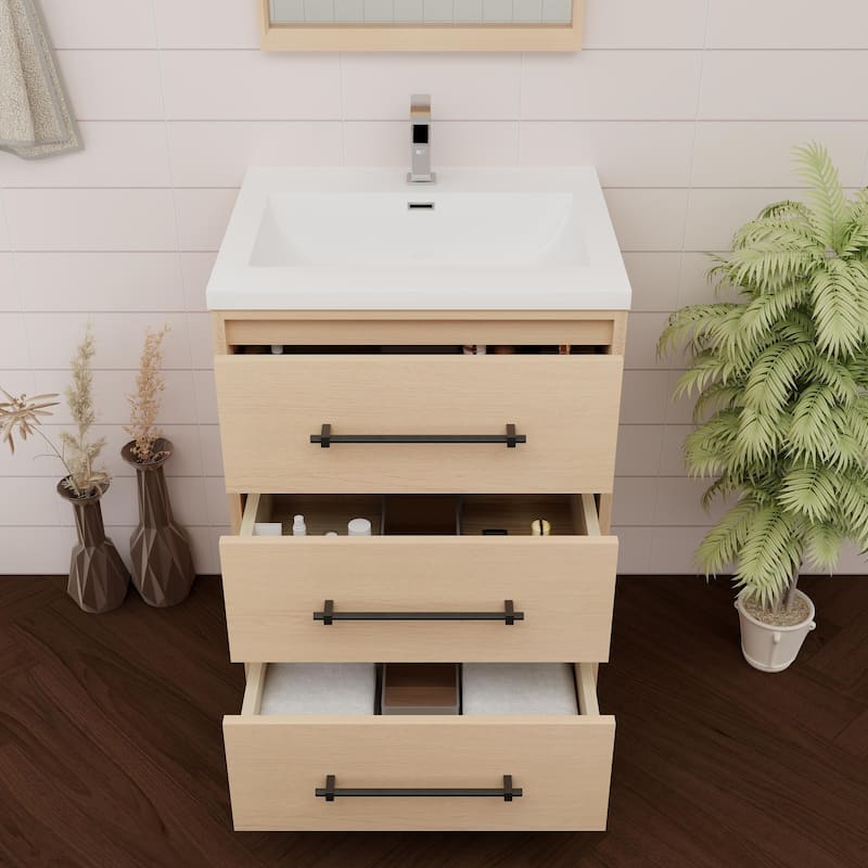 Victoria 24'' Freestanding Vanity with Reinforced Acrylic Sink - 23.5