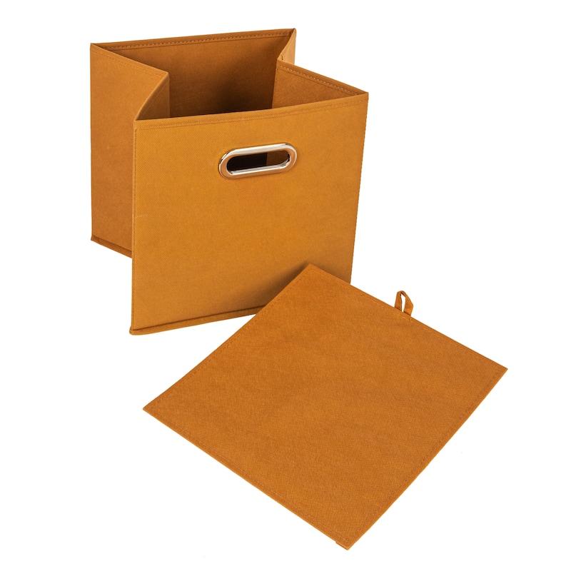Household Essentials Fabric Storage Bins 6 Piece Set, Terracotta Color