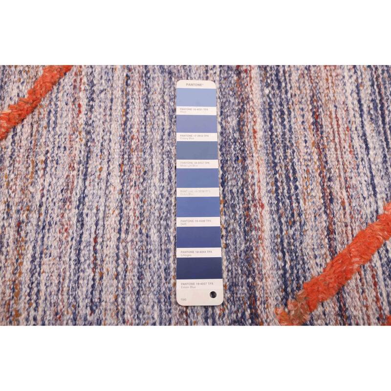 ECARPETGALLERY Flat-Weave Marrakech Indigo Wool Kilim - 5'4 x 7'9