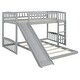 preview thumbnail 10 of 10, Grey Kids Bed Bunk Bed with Slide and Ladder, Twin Over Twin size for Bedroom