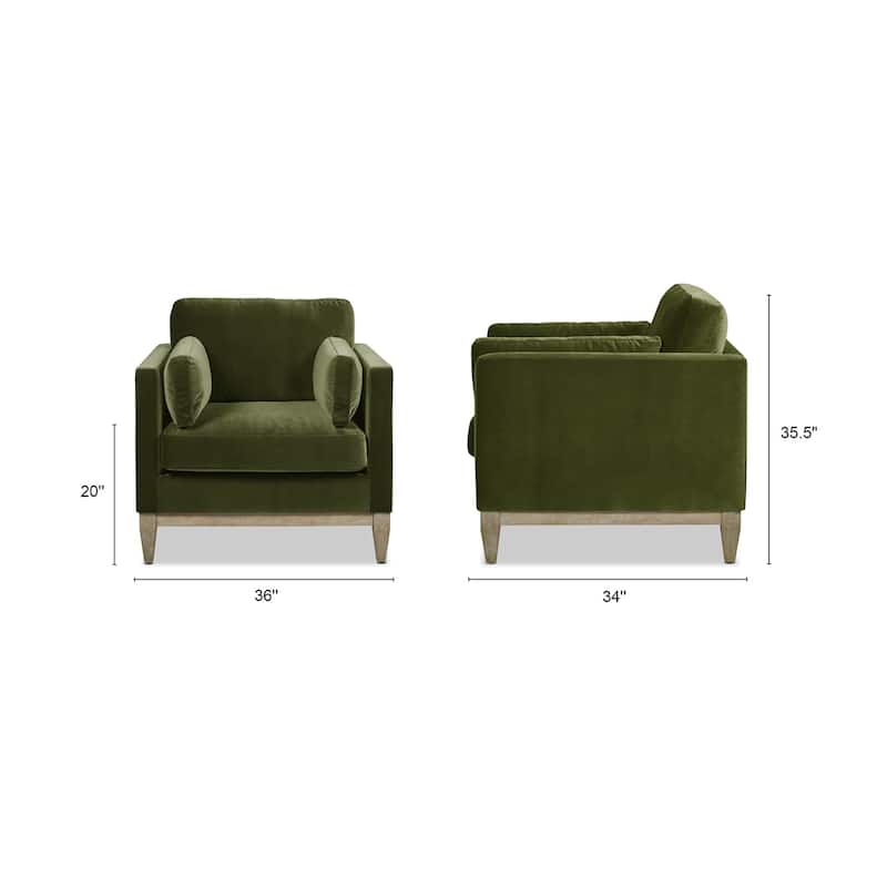 Knox 36" Modern Farmhouse Loose Pillow-Back Arm Chair