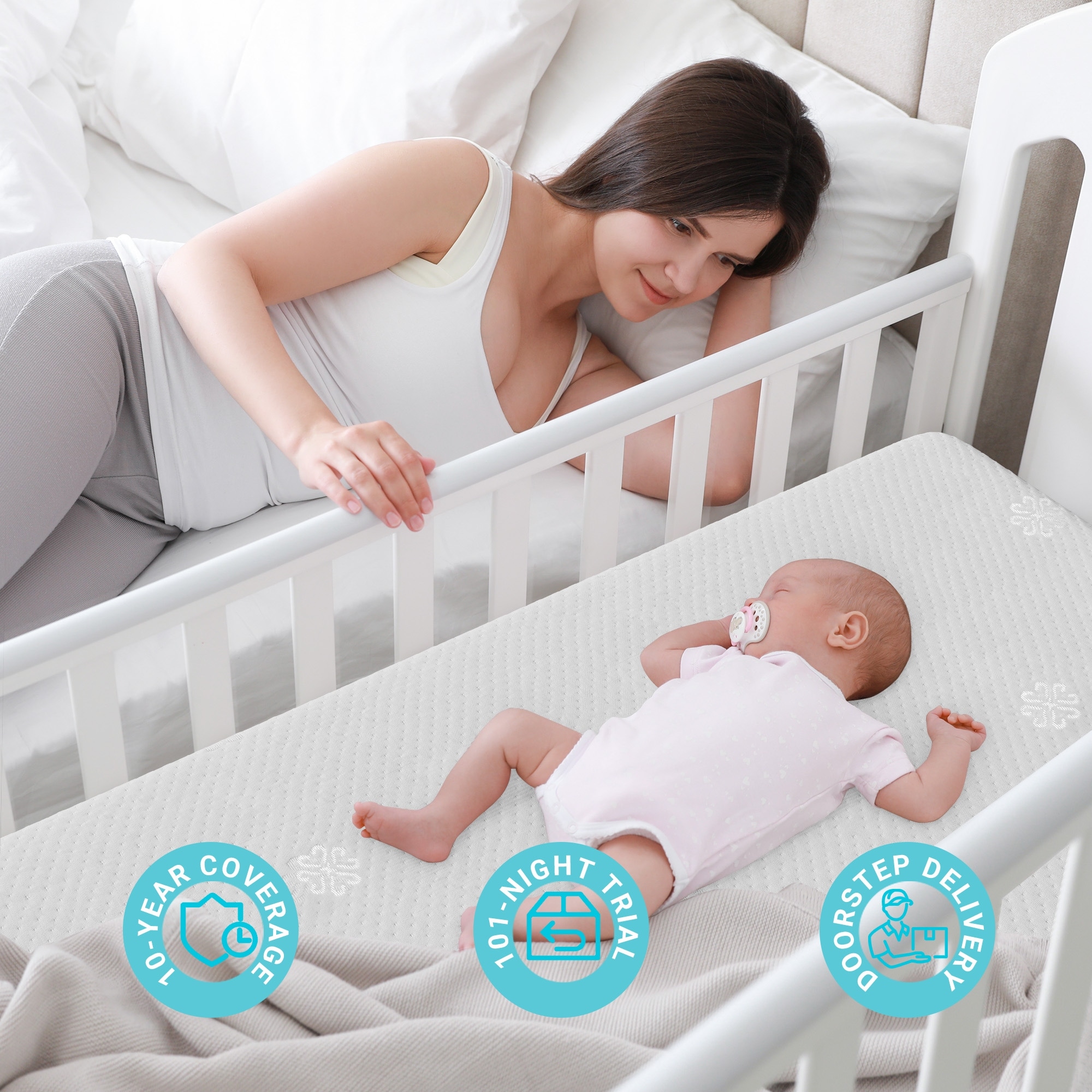 Dual Sided Crib Toddler Mattress, Memory Foam, Breathable
