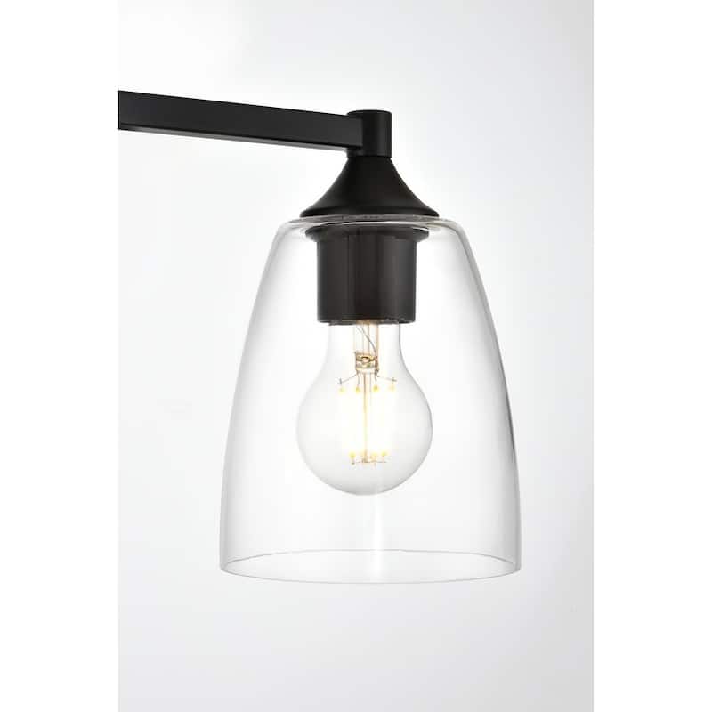 Gina 1 Light Black and Clear Bath Sconce
