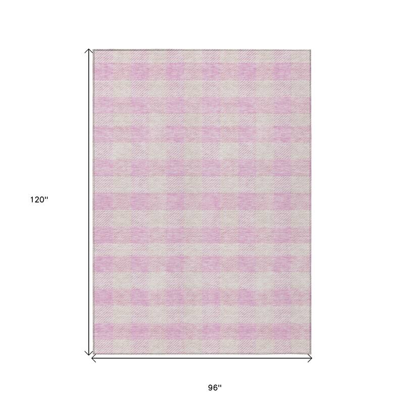 HomeRoots Plaid Transitional Rectangle Outdoor Rug